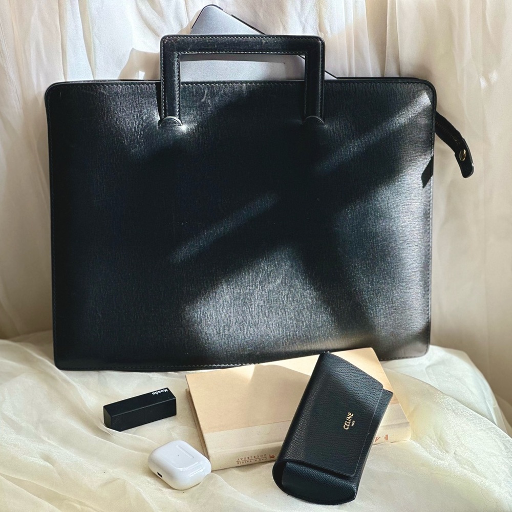 Vintage Celine Work Bag en Noire (Fits Laptop & More) - Picture 3 of 12